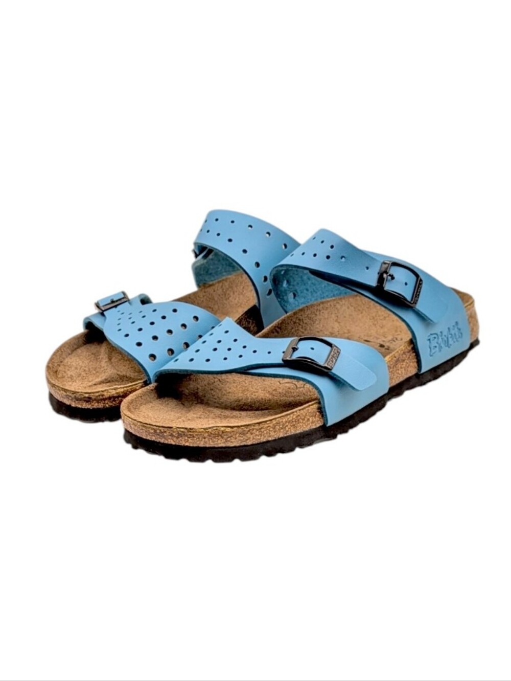 Birki’s Birkenstock Freeport Aqua Blue Perforated Cork Sandals EU 38 US 7 S4135 - Picture 8 of 11